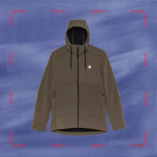 image of fox jacket with stylized text calling out jacketa