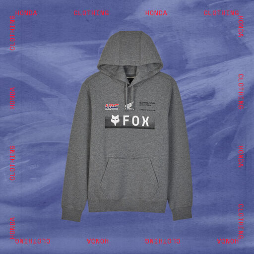 image of Fox hoodie with stylized text calling out Honda clothing